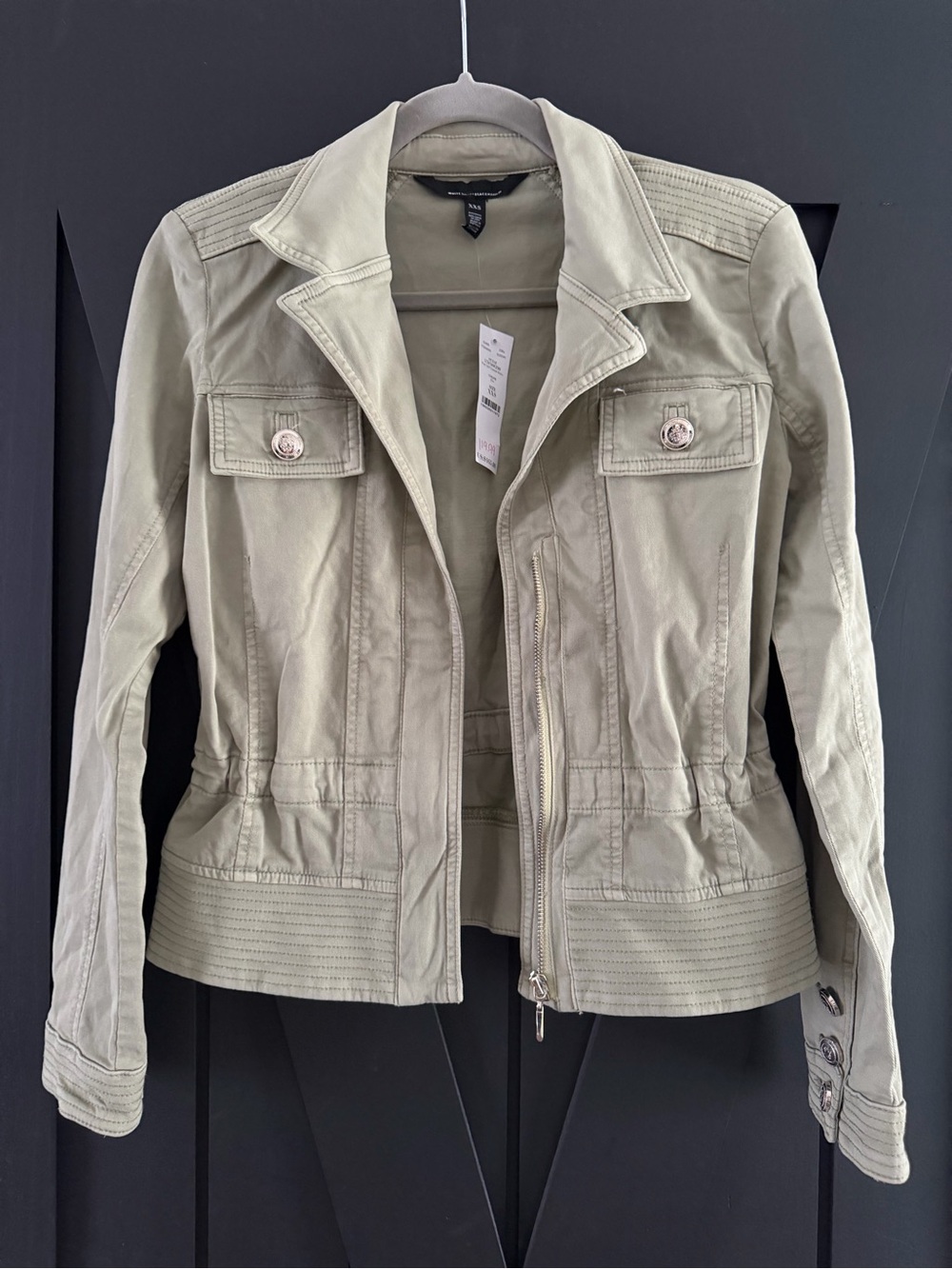 White House Black Market Light Olive Utility Jacket